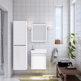 Подвесная тумба под раковину Art&Max Family 50см белый глянцевый Family-500-1D-SO-BL