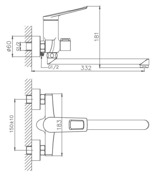 Смеситель для ванны Haiba HB22595 хром