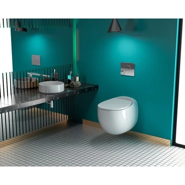 Унитаз подвесной ArtMax Forli AM020CHR безободковый с сиденьем микролифт белый