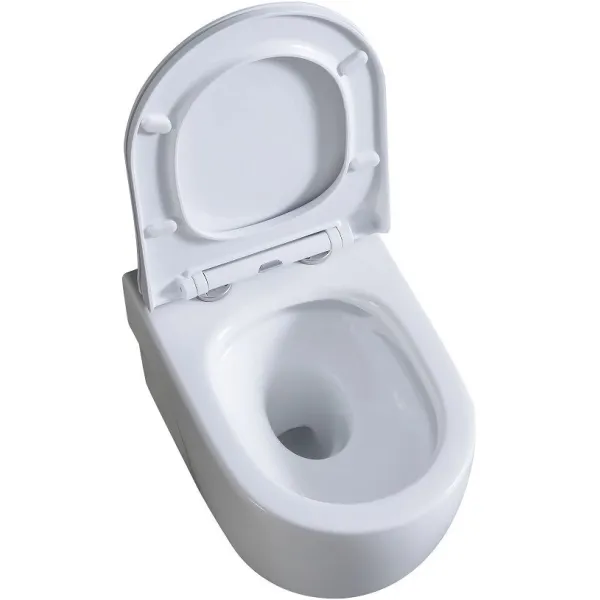 Унитаз подвесной ArtMax Verona AM012CHRT/SC безободковый с вихревым смывом и сиденьем микролифт белый