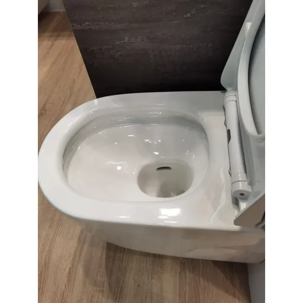 Унитаз подвесной ArtMax Verona AM012CHRT/SC безободковый с вихревым смывом и сиденьем микролифт белый