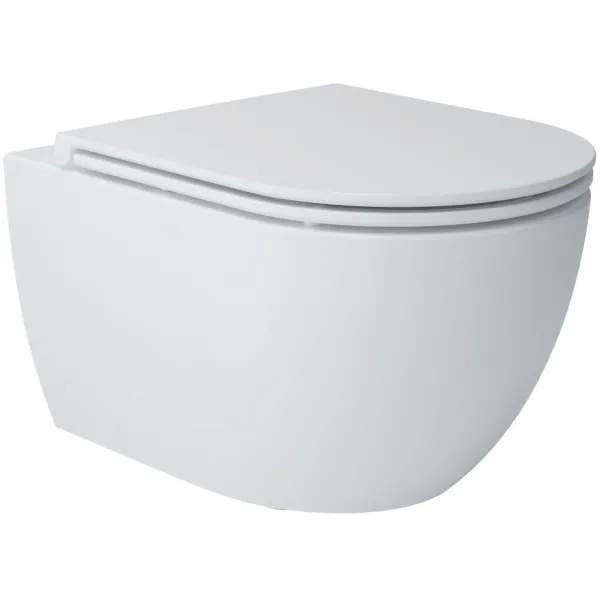 Унитаз подвесной ArtMax Torino AM823-V безободковый с вихревым смывом и сиденьем микролифт белый