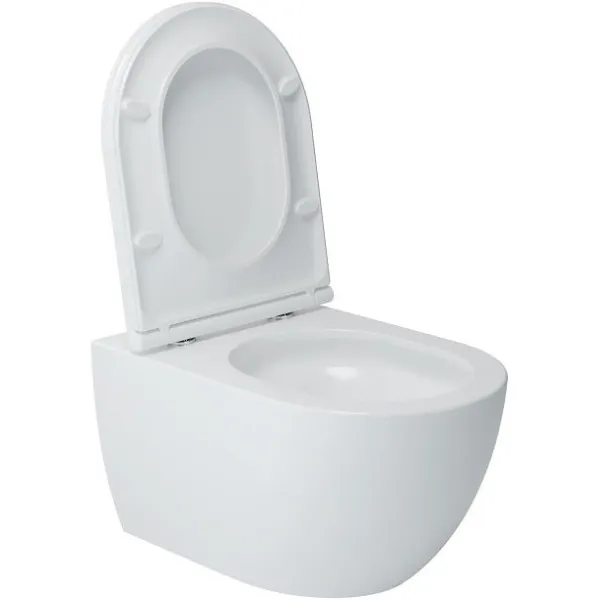 Унитаз подвесной ArtMax Torino AM823-V безободковый с вихревым смывом и сиденьем микролифт белый