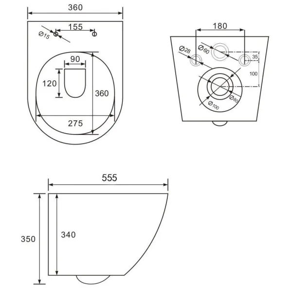 Унитаз подвесной ArtMax Romantic AM213CHR безободковый с сиденьем микролифт белый