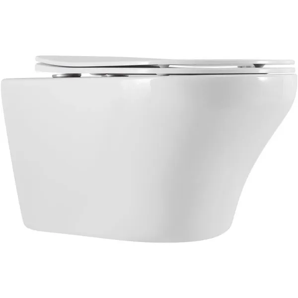 Унитаз подвесной ArtMax Gina AM218CHR безободковый с сиденьем микролифт белый