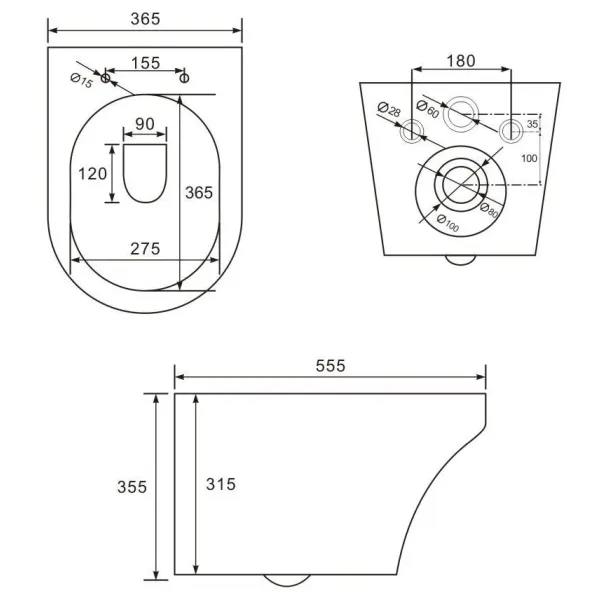 Унитаз подвесной ArtMax Gina AM218CHR безободковый с сиденьем микролифт белый