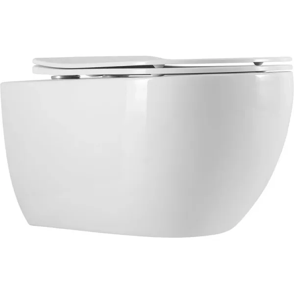 Унитаз подвесной ArtMax Siena AM221CHR безободковый с сиденьем микролифт белый