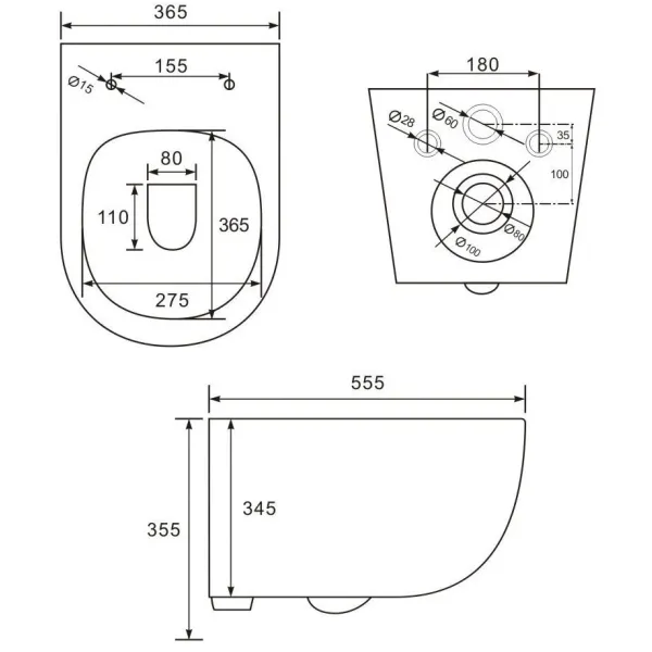 Унитаз подвесной ArtMax Siena AM221CHR безободковый с сиденьем микролифт белый