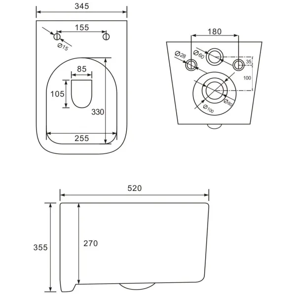 Унитаз подвесной ArtMax Latina AM215CHR безободковый с сиденьем микролифт белый