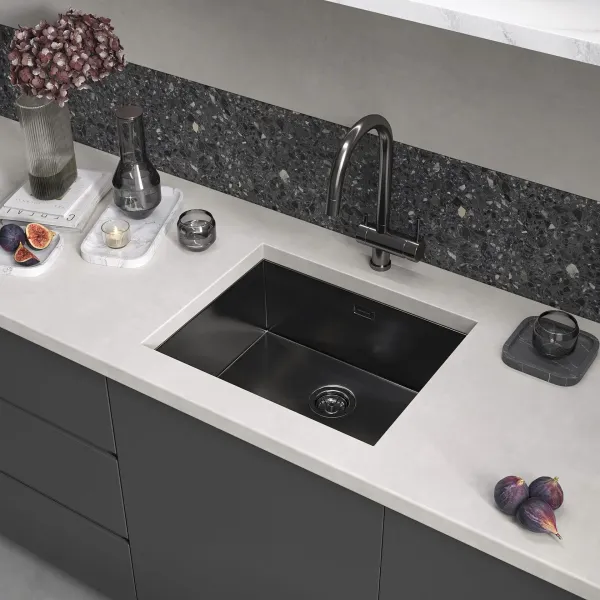 Мойка кухонная Reflexion Como 54-BL RX2054BL оружейная сталь