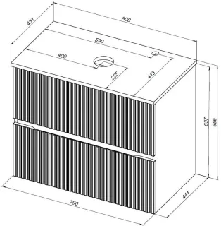 Столешница Aquanet Джейн 313297 80 см белый матовый