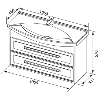 Тумба под раковину Aquanet Остин 201731 105 см белый/дуб кантербери