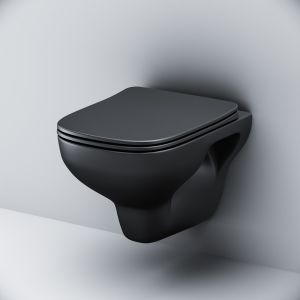 Унитаз подвесной Am.Pm X-Joy FlashClean с сиденьем микролифт чёрный матовый C85A1700MBSC