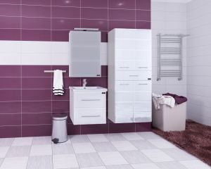Зеркальный шкаф с подсветкой СанТа Стандарт 113014 45см фацет белый