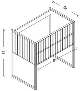 Тумба Armadi Art MONACO 80см  h84см  капучино глянец  +  хром  под раковину моноблок