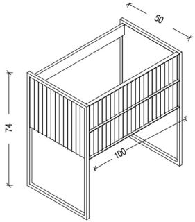 Тумба Armadi Art MONACO 100см  h74см  капучино глянец  +  хром   под раковину чашу