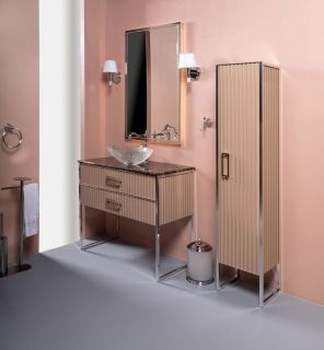 Пенал Armadi Art MONACO  капучино глянец +  хром R