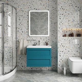 Подвесная тумба под раковину Art&Max Platino 75см бирюзовый матовый AM-Platino-750-2C-SO-TM