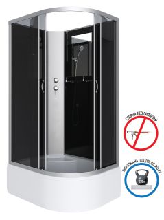 Душевая кабина Niagara NG-2510-14LBK 120x80см серебро/тонированное