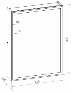 Зеркало-шкаф с подсветкой Art&Max Techno 60см чёрный матовый AM-Tec-600-800-1D-DS-F-Nero Зеркало-шкаф с подсветкой Art&Max Techno 60см чёрный матовый AM-Tec-600-800-1D-DS-F-Nero