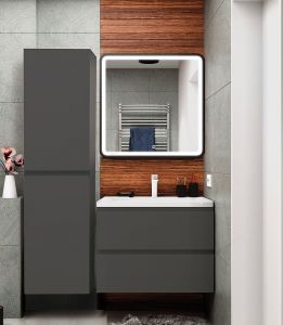 Шкаф подвесной Art&Max Bianchi 40x150см серый матовый AM-Bianchi-1500-2A-SO-GM