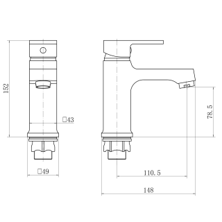 Смеситель для раковины PLStart PD10031 хром