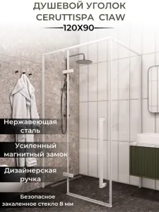 Душевой уголок Cerutti SPA C1AW 120x90см белый