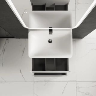 Тумба под раковину AQUAme S4 AQM900460WH 60 см белый глянцевый