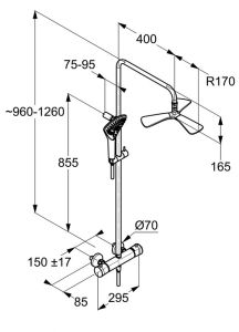 Душевая стойка Kludi Fizz Dual shower system с термостатом хром 6709605-00