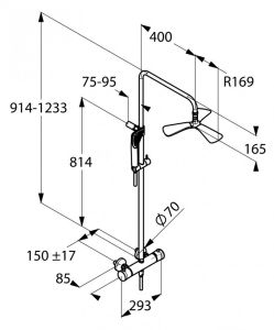 Душевая стойка Kludi Fizz Dual shower system с термостатом хром 6709505-00