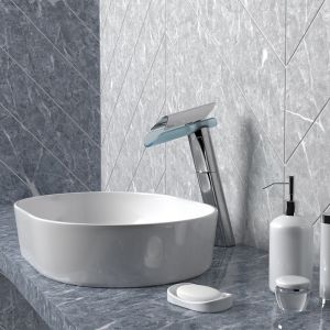 Смеситель для раковины Paini Morgana 73CR205VRLL хром/стекло