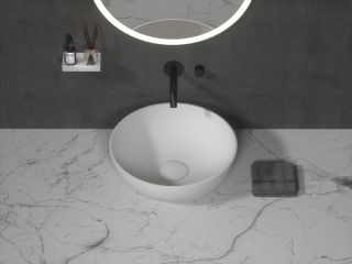 Раковина Armadi Art чаша кориан круглая матовая, Slim 35см 350*350*125 белый матовый