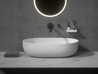 Раковина Armadi Art чаша кориан овальная матовая, Slim  500*350*135 белый матовый