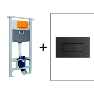 Инсталляция для унитаза Oli 120 ECO Sanitarblock pneumatic 879235pKA03 панель слива Karisma чёрный