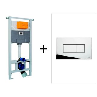 Инсталляция для унитаза Oli 120 ECO Sanitarblock pneumatic 879235pKA00 панель слива Karisma хром