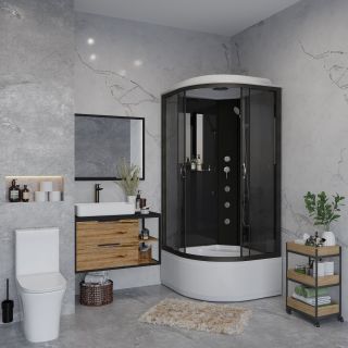 Душевая кабина Niagara NG-6508-14G с гидромассажем 90x90см чёрный/тонированное