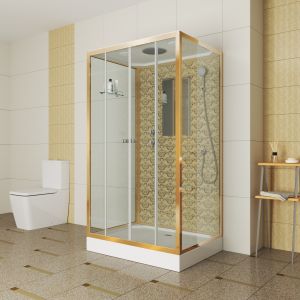 Душевая кабина Niagara NG-7772QG 120x90см золото/прозрачное