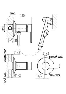 Гигиенический душ со смесителем Rav Slezak Zambezi ZA047 хром Гигиенический душ со смесителем Rav Slezak Zambezi ZA047 хром