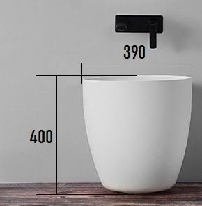 Раковина Armadi Art чаша круглая Corian белая d39 h40 белый матовый