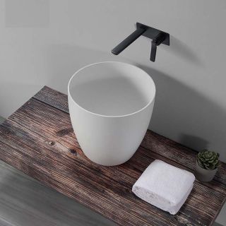 Раковина Armadi Art чаша круглая Corian белая d39 h40 белый матовый