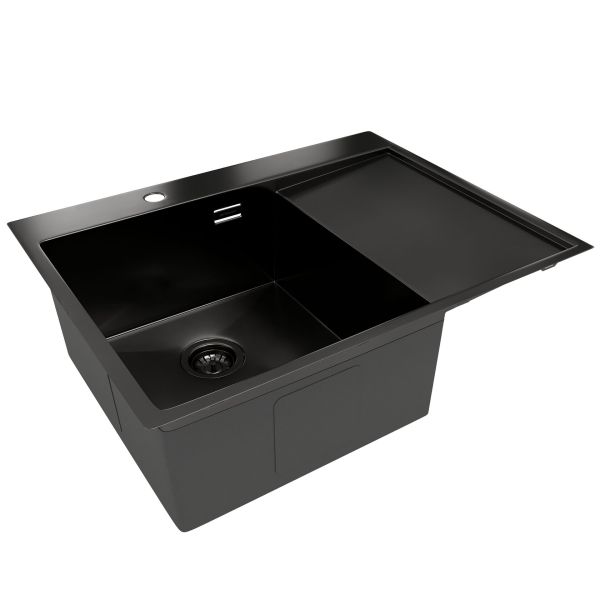 Мойка кухонная Reflexion Maggiore 65-BL RX2365BL оружейная сталь