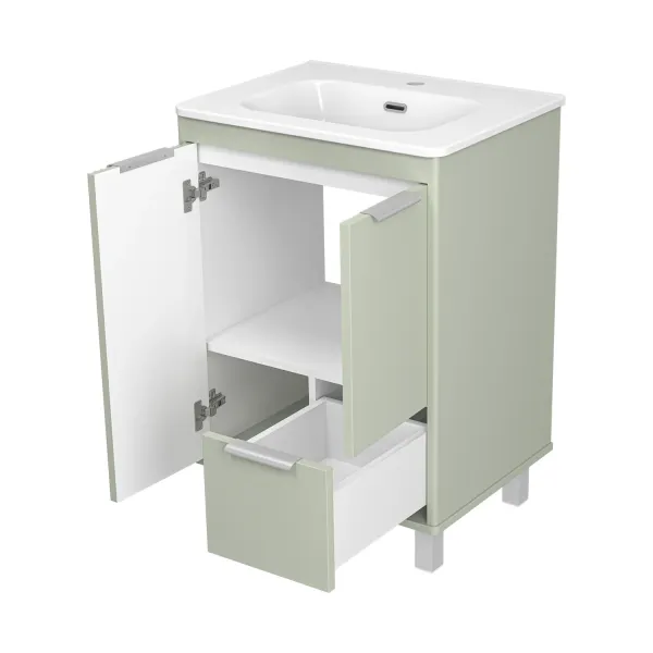Напольная тумба под раковину Brevita Risacca Pistachio 60 УТ000026418 фисташковый
