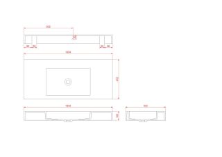 Столешница Armadi Art моноблок FLAT ST 100см (1004*452*100) белый матовый