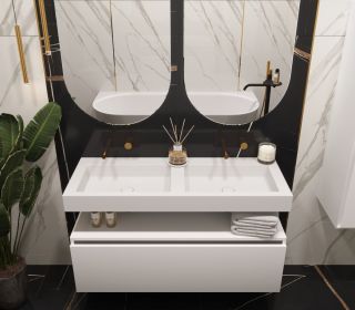 Столешница Armadi Art моноблок FLAT ST 120см (1204*452*100) двойной белый матовый