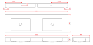 Столешница Armadi Art моноблок FLAT ST 140см (1404*452*100) двойной белый матовый