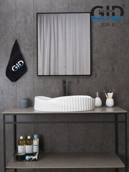 Раковина Gid 888s 51223 накладная белая 60x38.5x13.5