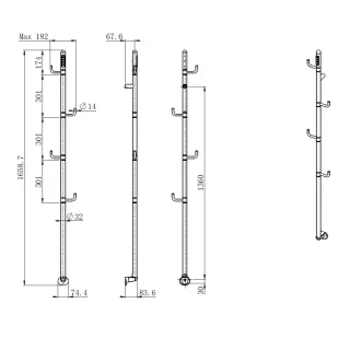 Полотенцесушитель электрический AQUAme AQM3150BG 18x165 см золото брашированное
