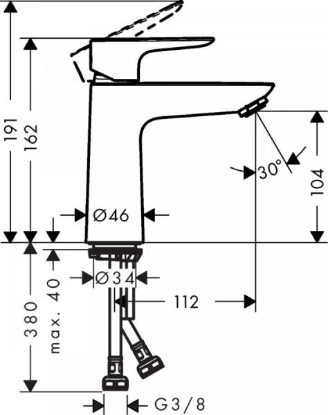 Смеситель Hansgrohe Talis E 110 71712140  для раковины без д/к Смеситель Hansgrohe Talis E 110 71712140  для раковины без д/к