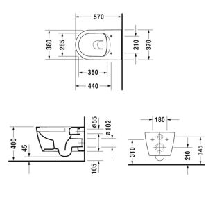 Унитаз Duravit ME by Starck 45290900A1 подвесной белый