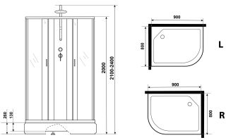 Душевая кабина Niagara NG-33984-14RBKT 90x80см серебро/матовое